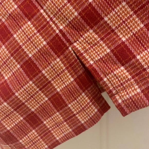 BNWOT*RARE*BRANDY MELVILLE CARA MINI SKIRT❤️‍🔥RED/ORANGE PLAID-OS-NEVER … - Picture 12 of 16